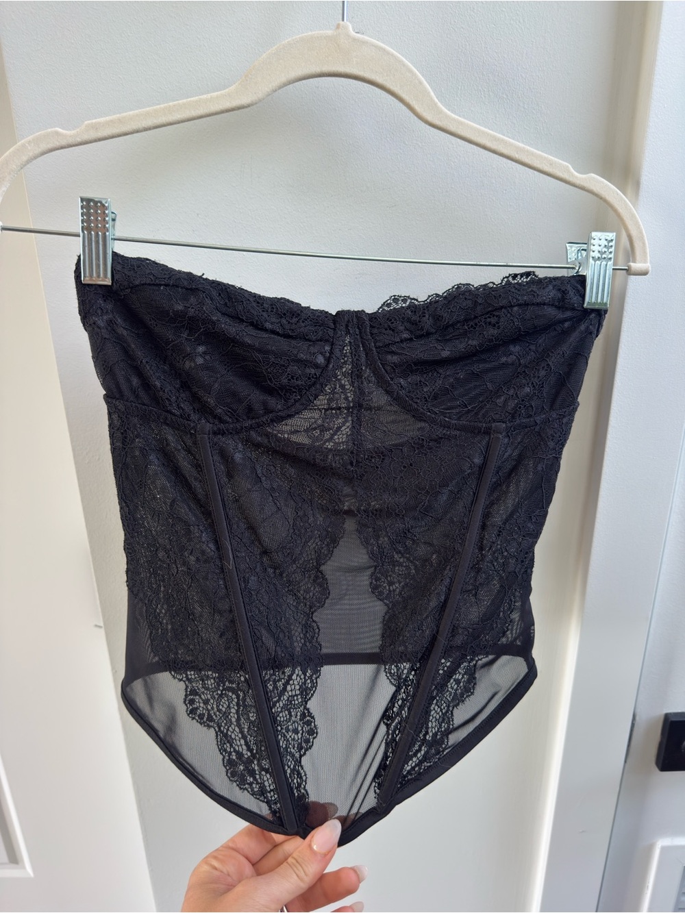 I.AM.GIA Black Strapless Lace Shapewear Bustier